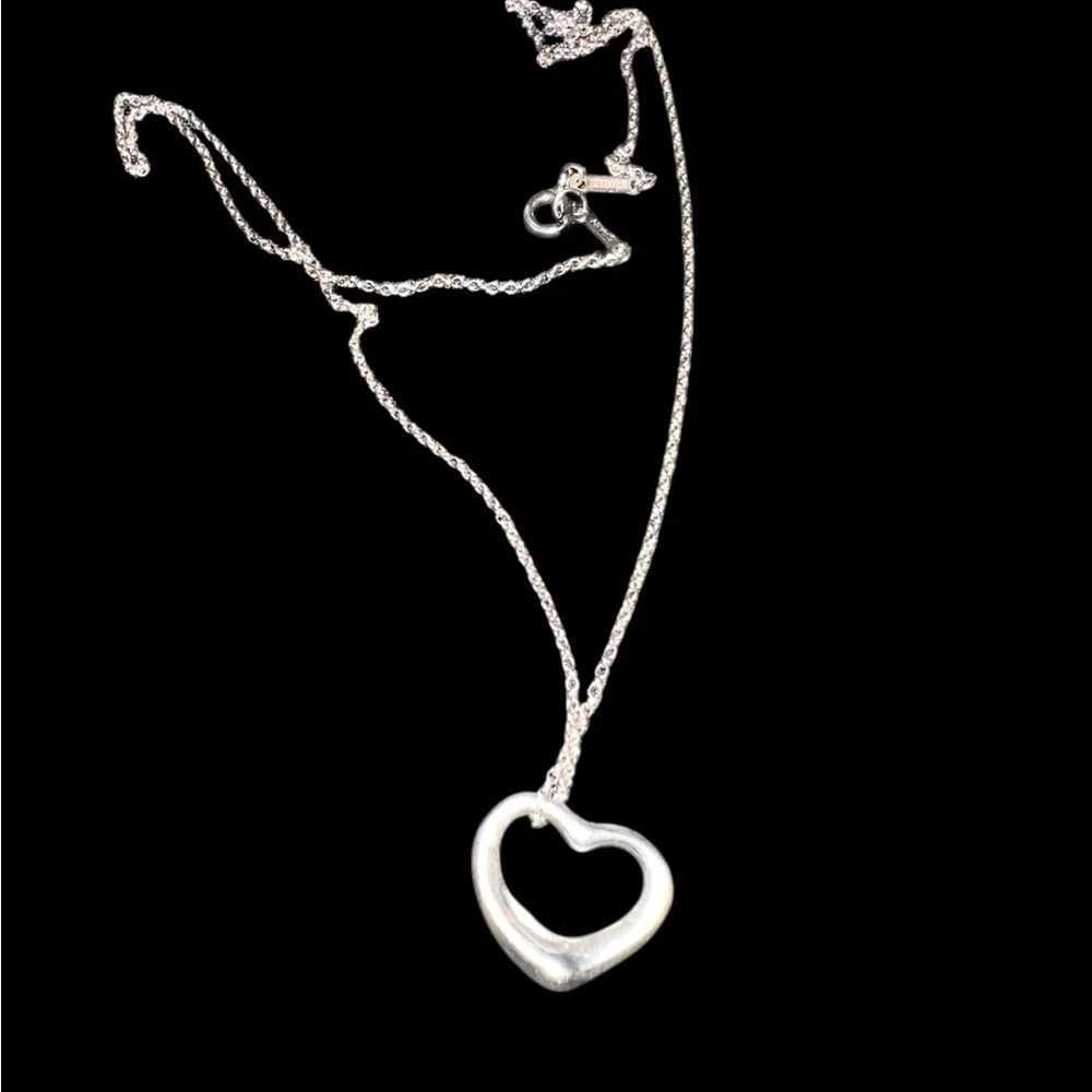 Tiffany & Co. Elsa Peretti Silver Open Heart Necklace